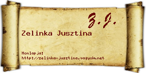 Zelinka Jusztina névjegykártya